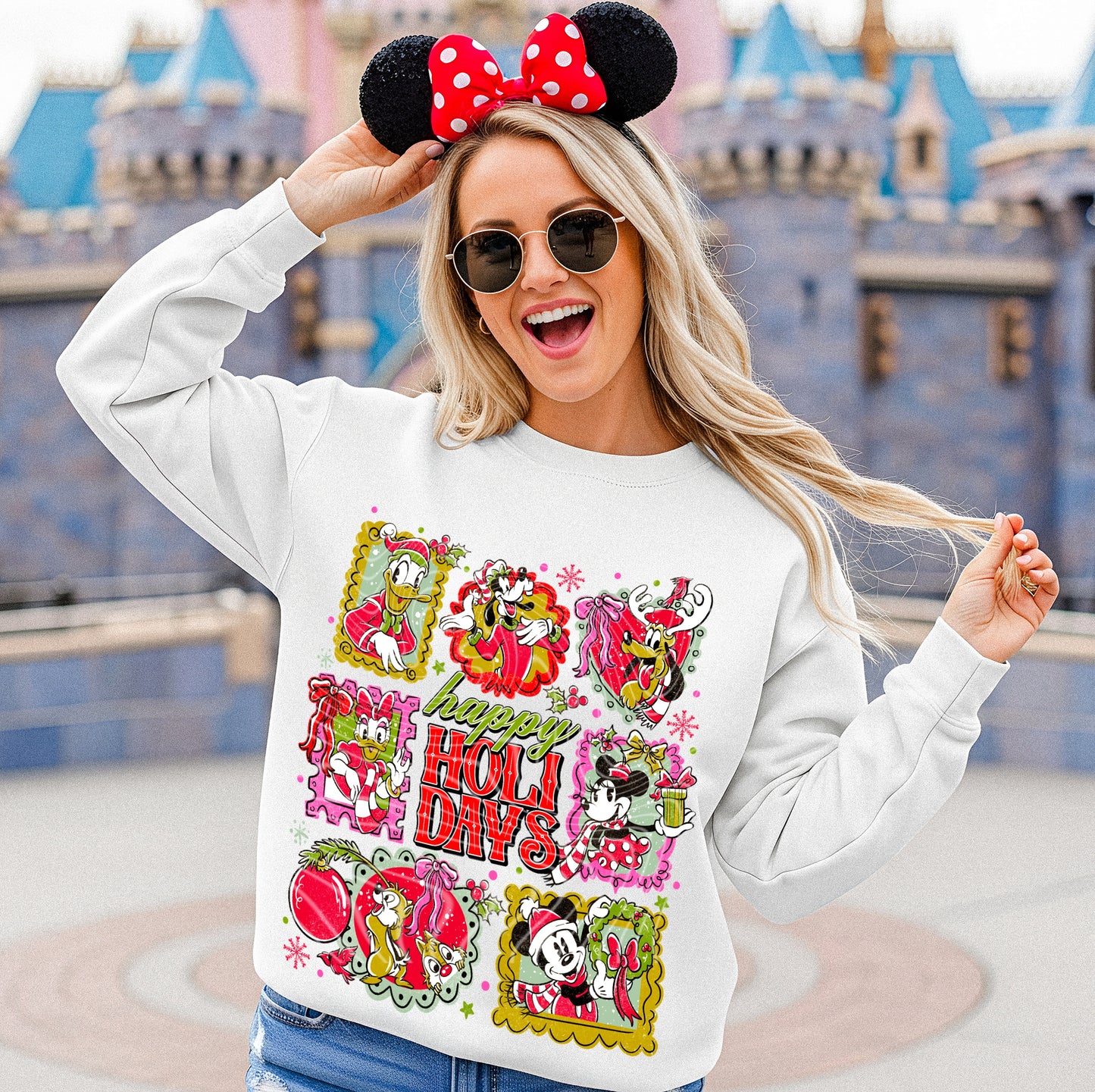Happy Holidays DTF Transfer | Trendy Christmas DTF Transfer | High Quality Image Transfers | Ready to Press | Instant Peel