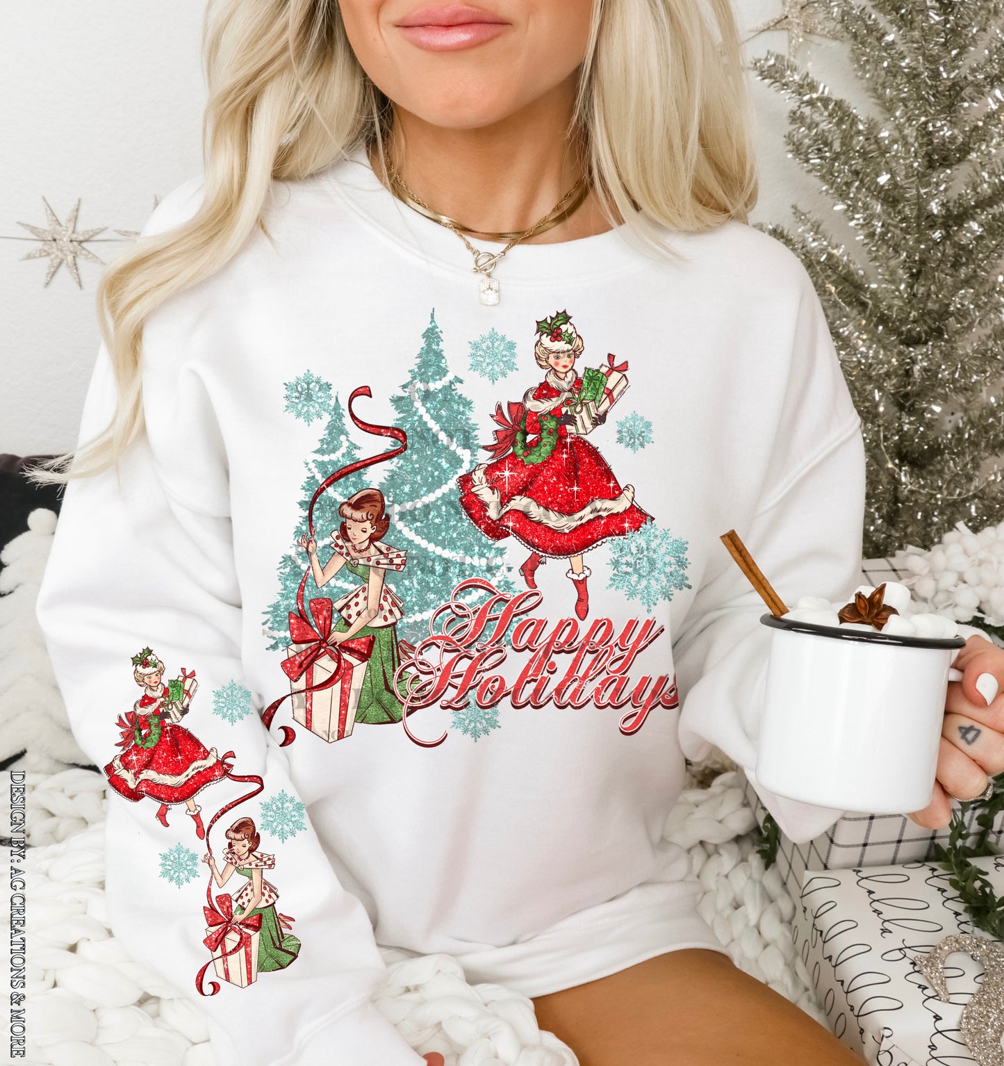 Vintage Christmas DTF Transfer | Happy Holidays DTF Transfer | Ready to Press | High Quality DTF Transfers | Fast Shipping