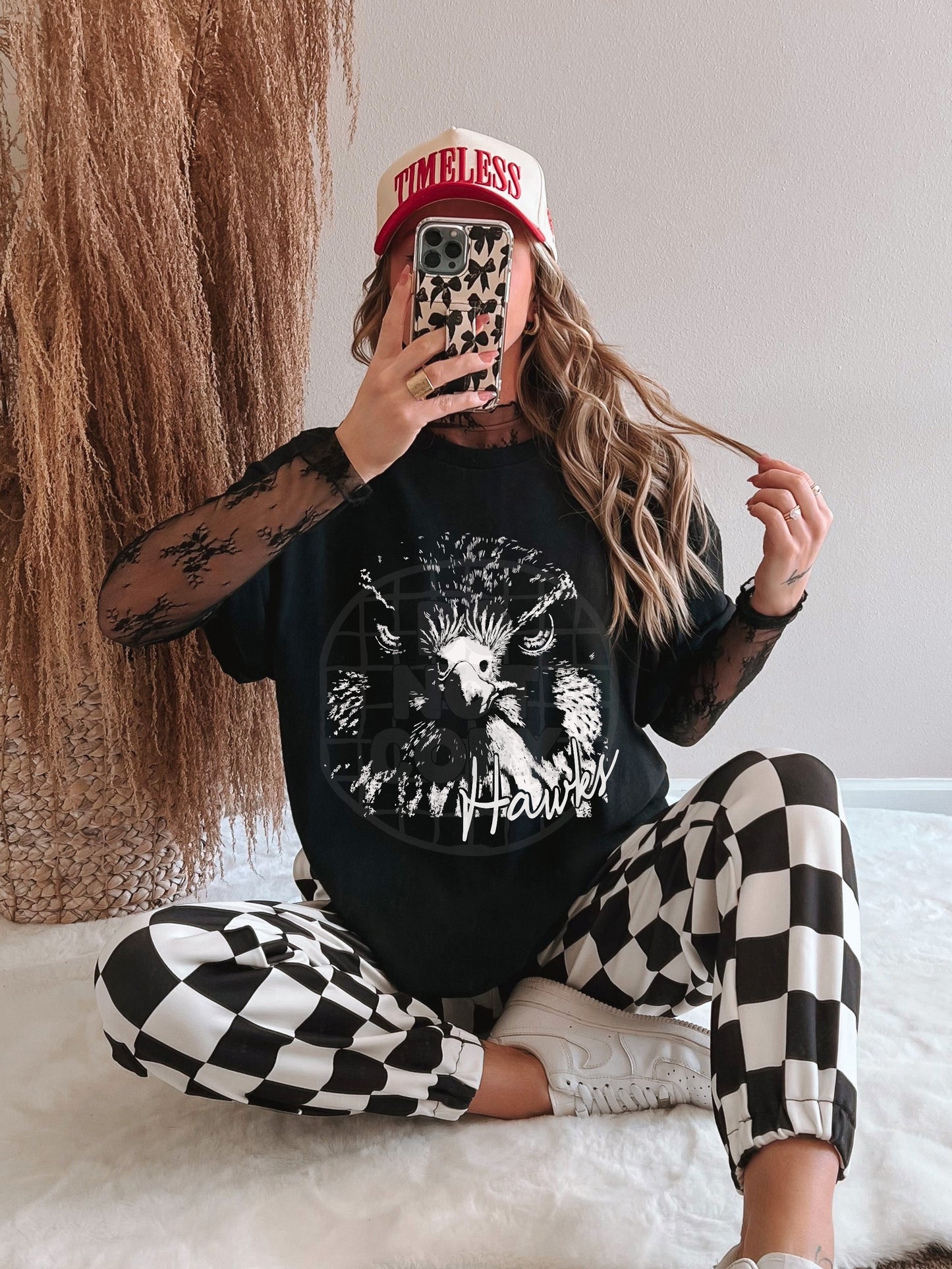 Aggressive Hawk Mascot DTF Transfer, School Spirit Mascot Transfer, Sports Team Hawk Design, Ready To Press Mascot Transfer