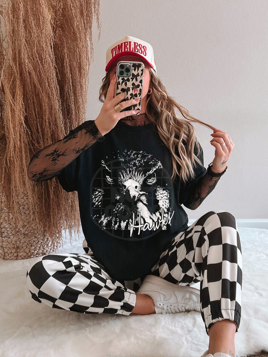 Aggressive Hawk Mascot DTF Transfer, School Spirit Mascot Transfer, Sports Team Hawk Design, Ready To Press Mascot Transfer