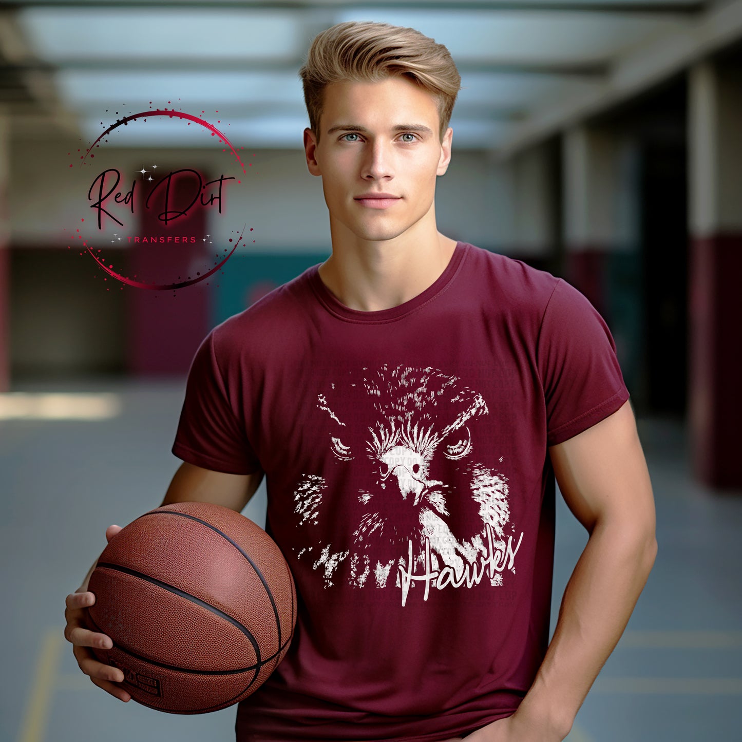 Aggressive Hawk Mascot DTF Transfer, School Spirit Mascot Transfer, Sports Team Hawk Design, Ready To Press Mascot Transfer