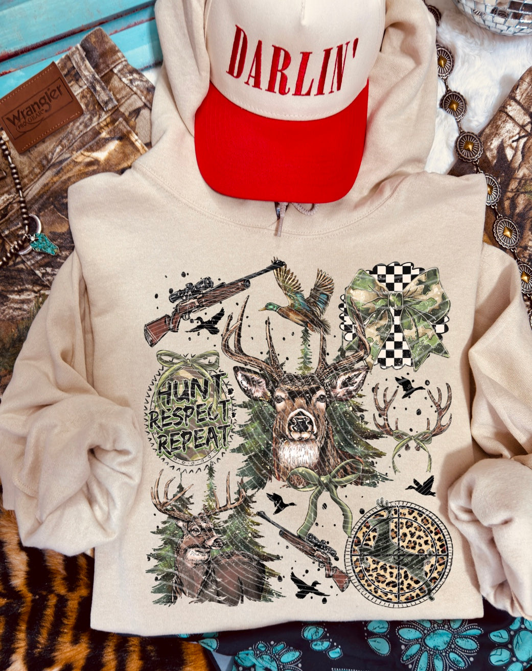 Hunt Respect Repeat DTF Transfer | Trendy Hunting DTF Transfer | High Quality Image Transfers | Ready to Press | Instant Peel