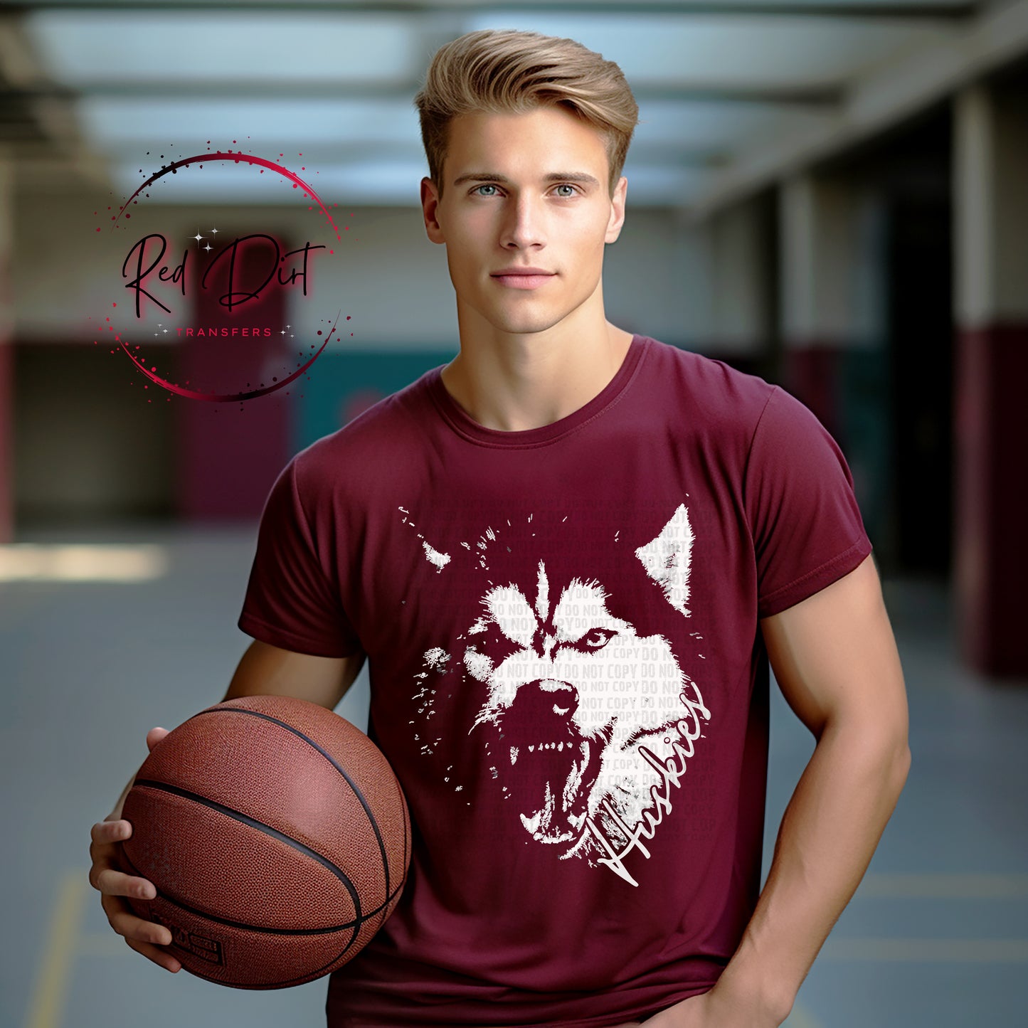 Aggressive Huskies Mascot DTF Transfer, School Spirit Mascot Transfer, Sports Team Huskies Design, Ready To Press Mascot Transfer