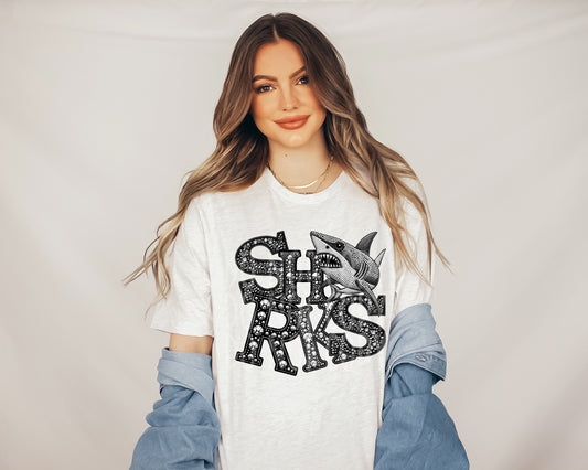 Sharks DTF Transfer | Trendy School Spirit DTF Transfer | Ready to Press | High Quality DTF Transfers | Fast Shipping)