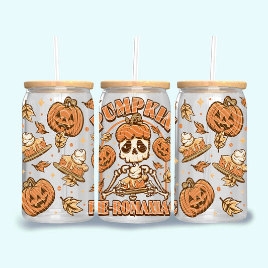 Pumpkin Pie-Romaniac UV DTF Libbey Transfer | Trendy Halloween Libbey Wrap | Ready to Transfer | High Quality | Waterproof UV Transfer
