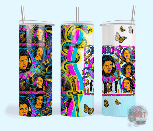 Craft Insulated Tumbler with Plastic Lid and Sealed Reusable Straw | Trendy Throwback Cup | Hot/Cold Tumbler