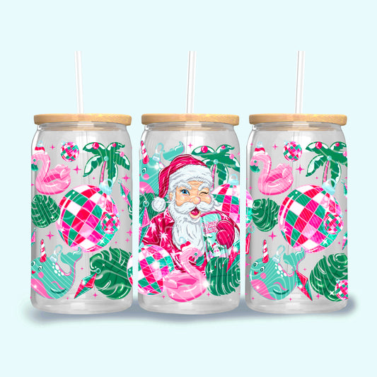 Energy Santa UV DTF Libbey Transfer | Trendy Christmas Libbey Wrap | Ready to Transfer | High Quality | Waterproof UV Transfer