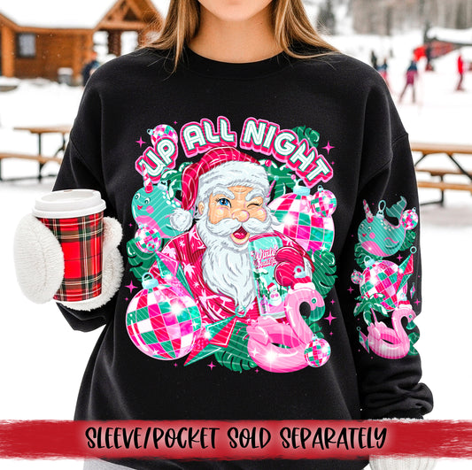 Up All Night DTF Transfer | Trendy Christmas DTF Transfer | High Quality Image Transfers | Ready to Press | Instant Peel