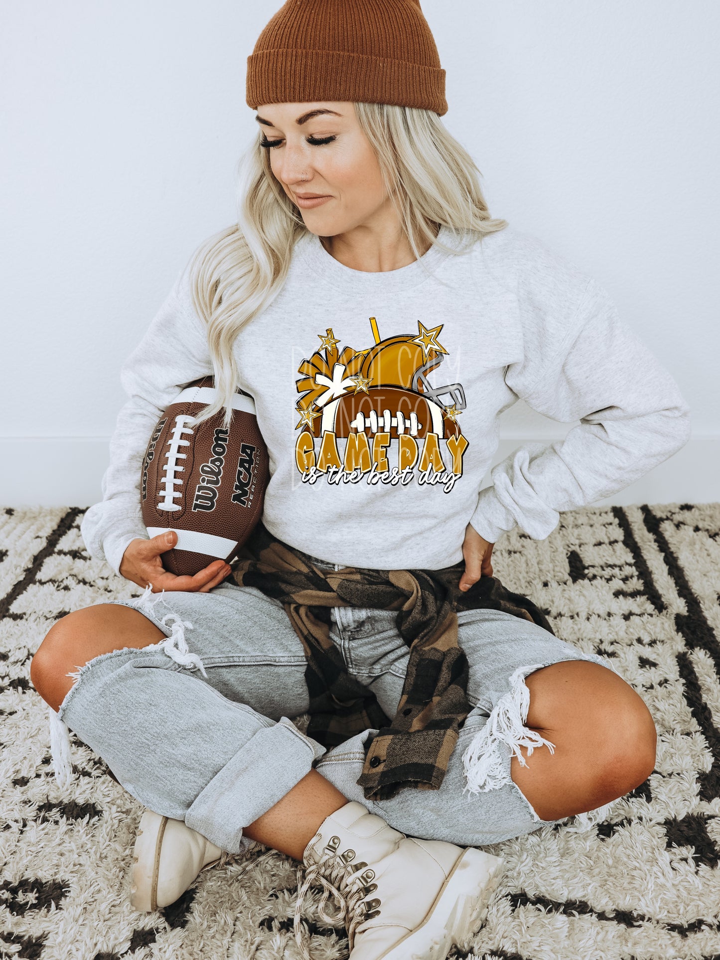 Game Day Is The Best Day (Gold) DTF Transfer | Trendy Sports DTF Transfer | High Quality Image Transfers | Ready to Press | Instant Peel