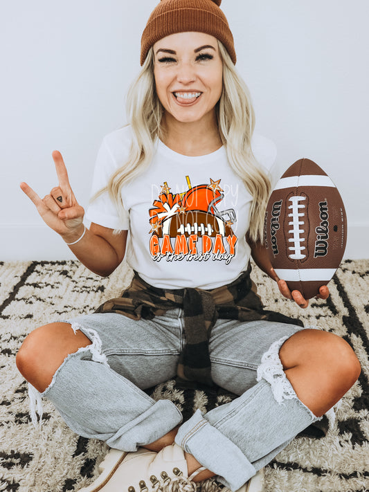 Game Day Is The Best Day (Orange) DTF Transfer | Trendy Sports DTF Transfer | High Quality Image Transfers | Ready to Press | Instant Peel