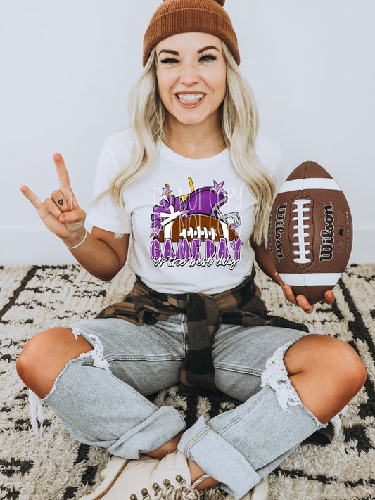 Game Day Is The Best Day (Purple) DTF Transfer | Trendy Sports DTF Transfer | High Quality Image Transfers | Ready to Press | Instant Peel