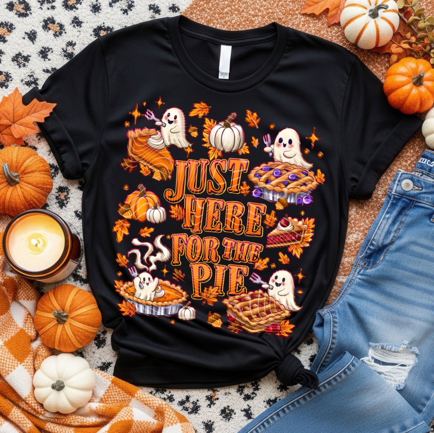 Just Here For The Pie DTF Transfer | Trendy Thanksgiving DTF Transfer | High Quality Image Transfers | Ready to Press | Instant Peel