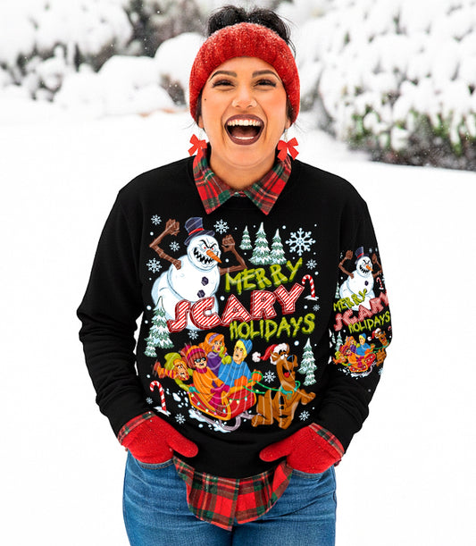 Merry Scary Holidays DTF Transfer | Trendy Christmas DTF Transfer | High Quality Image Transfers | Ready to Press | Instant Peel