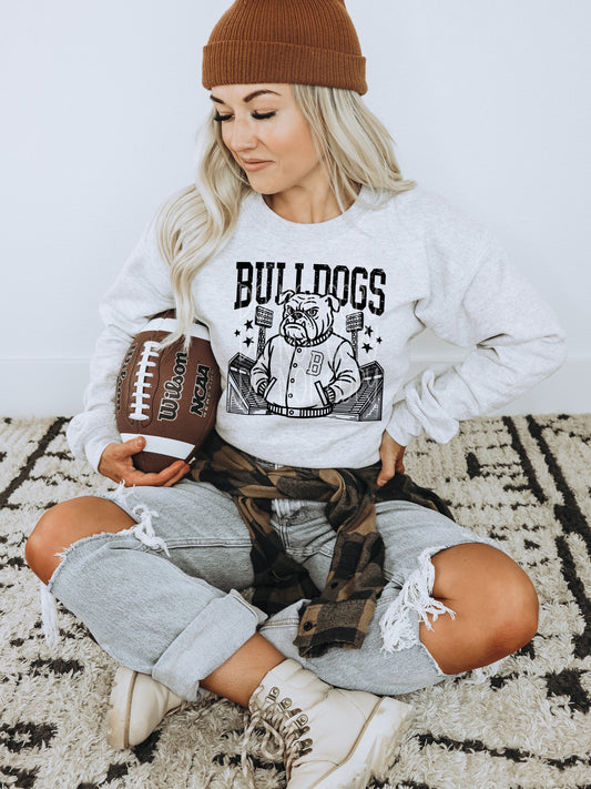 Bulldogs Letterman Mascot DTF Transfer | Trendy School Spirit DTF Transfer | High Quality Image Transfers | Ready to Press | Instant Peel