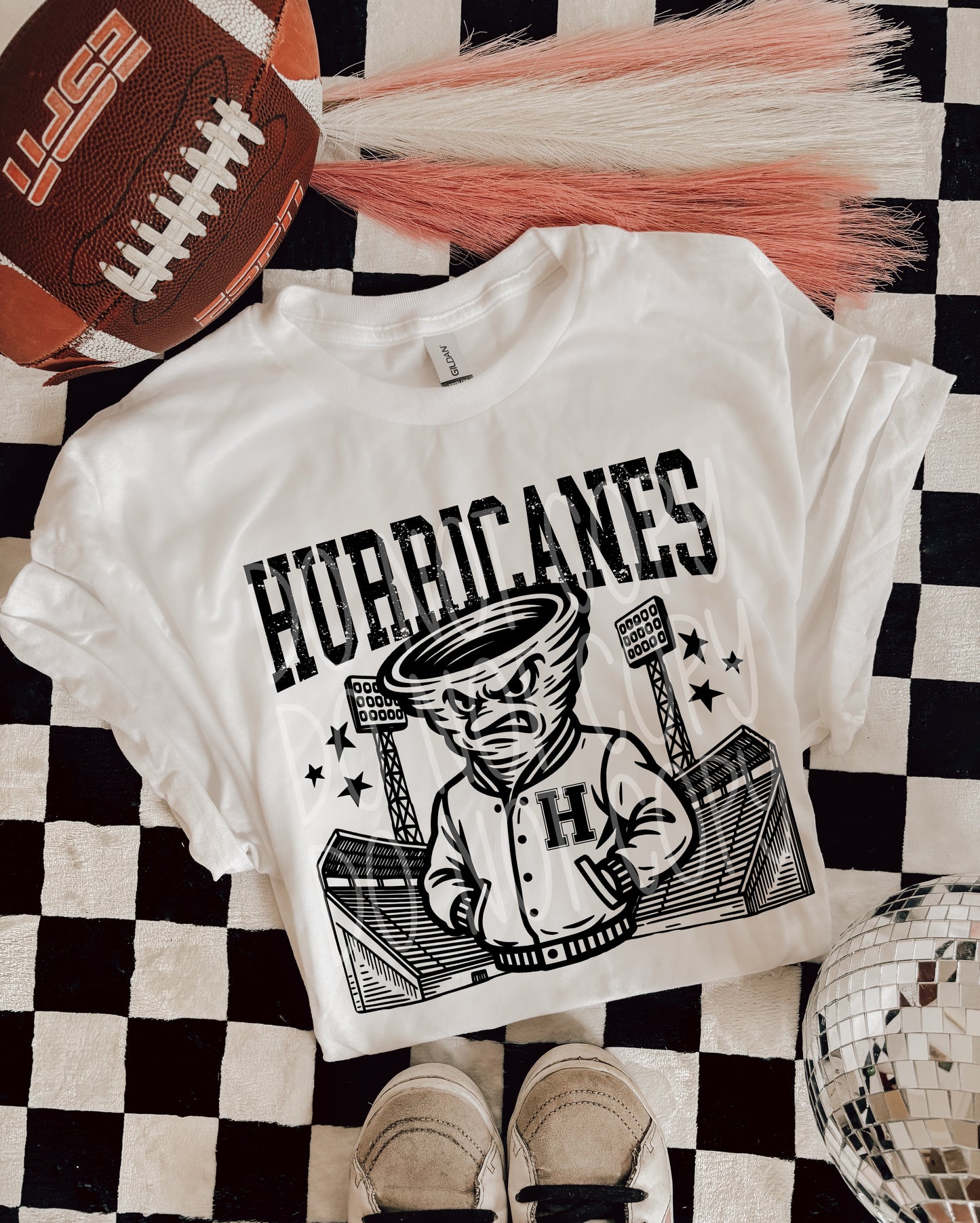 Hurricanes Letterman Mascot DTF Transfer | Trendy School Spirit DTF Transfer | High Quality Image Transfers | Ready to Press | Instant Peel