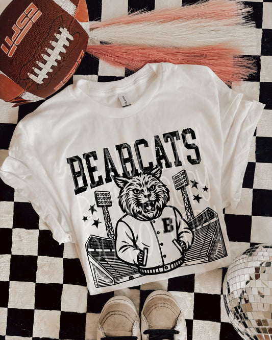 Bearcats Letterman Mascot T-Shirt | Trendy School Spirit Shirt | Fast Shipping | Super Soft Shirts for Men/Women/Kid's