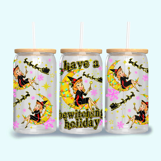 Have a Bewitching Holiday UV DTF Libbey Transfer | Trendy Christmas Libbey Wrap | Ready to Transfer | High Quality | Waterproof UV Transfer