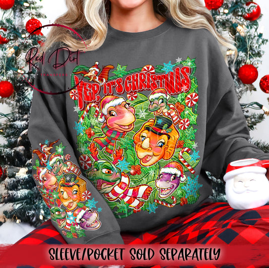 Christmas Dinosaurs DTF Transfer | Trendy Christmas DTF Transfer | High Quality Image Transfers | Ready to Press | Instant Peel