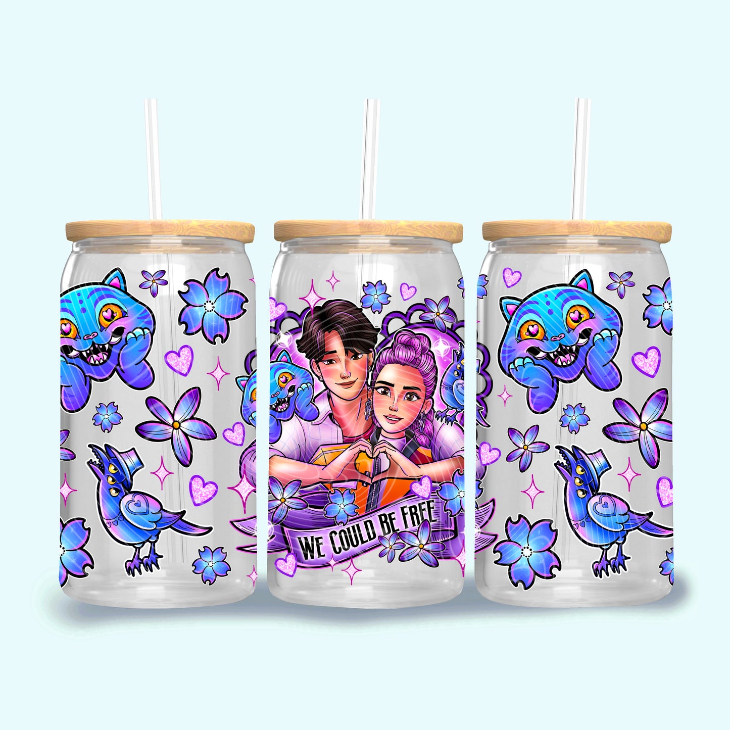 We Could Be Free UV DTF Libbey Transfer | Trendy Movie Libbey Wrap | Ready to Transfer | High Quality | Waterproof UV Transfer