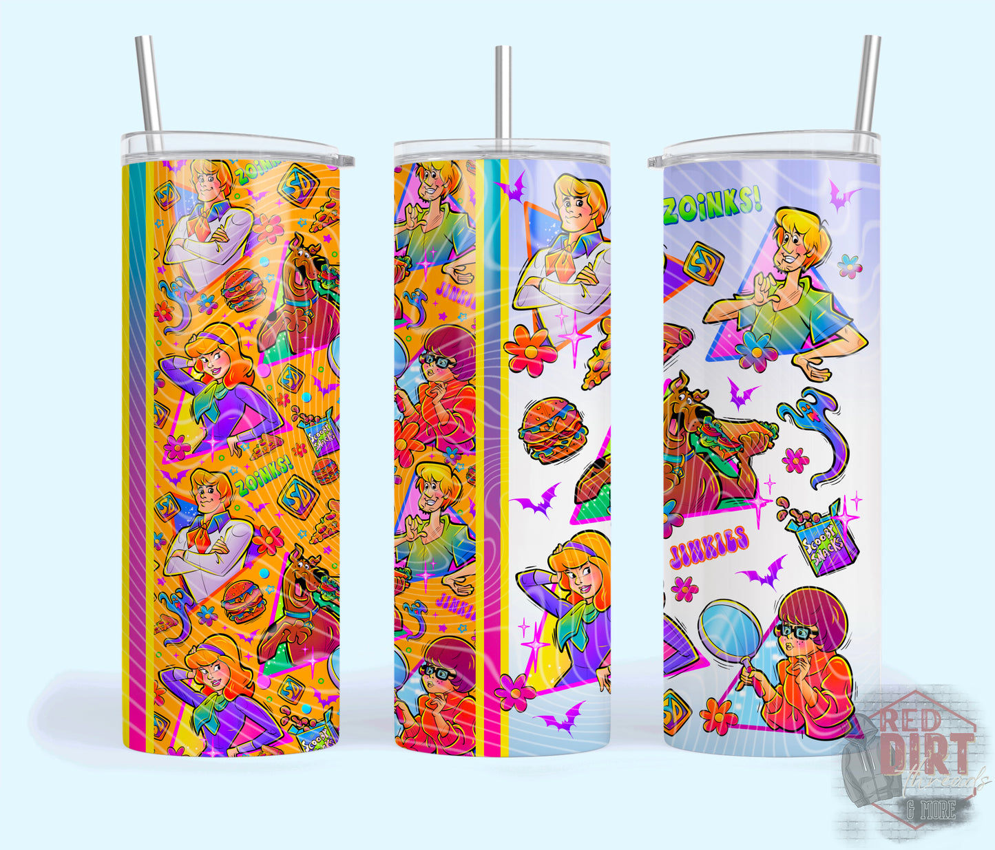 Zoinks Insulated Tumbler with Plastic Lid and Sealed Reusable Straw | Trendy Throwback Movie Cup | Hot/Cold Tumbler