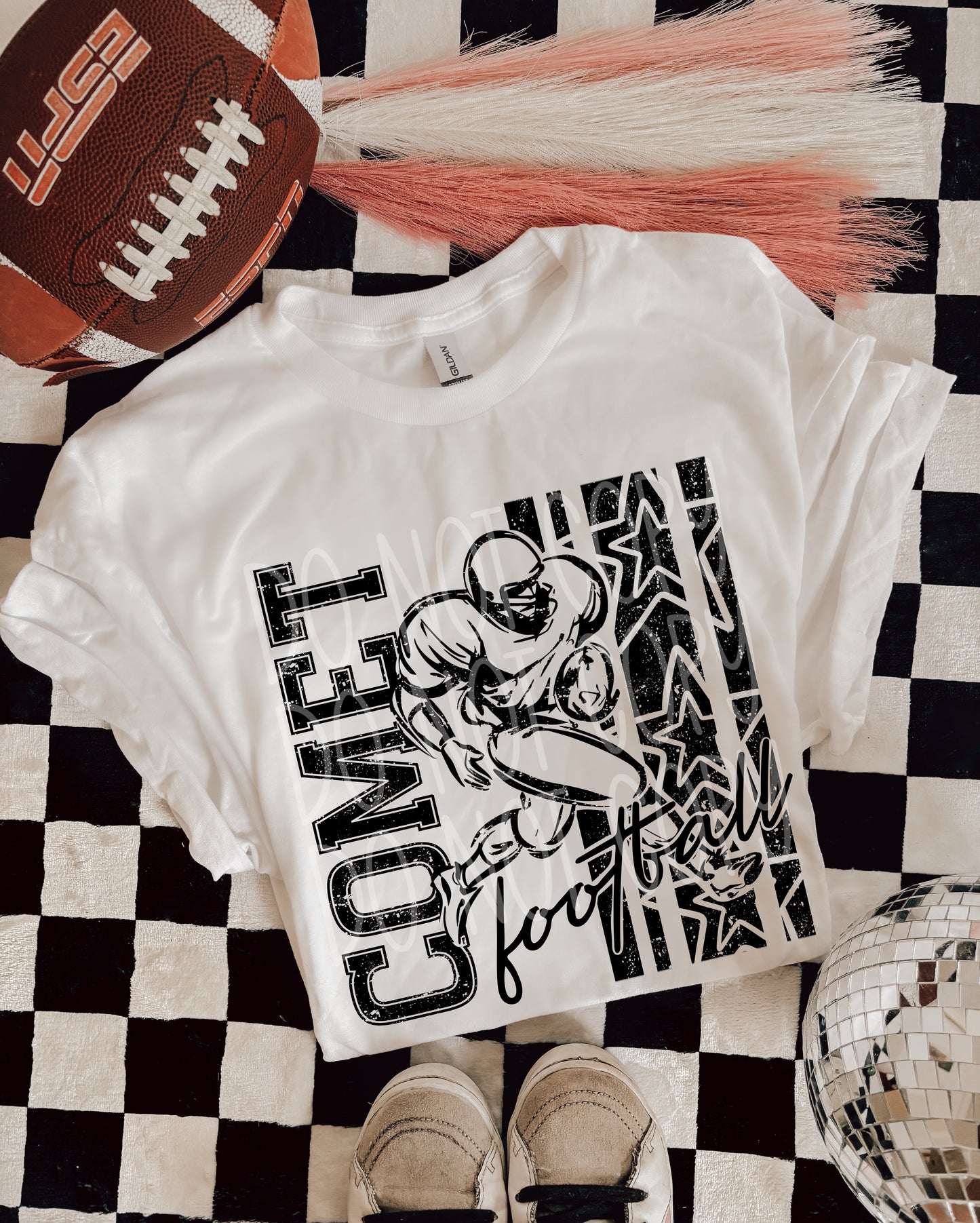 Comet Football DTF Transfer | Distressed Football Player Heat Transfer | Ready to Press Game Day Transfer
