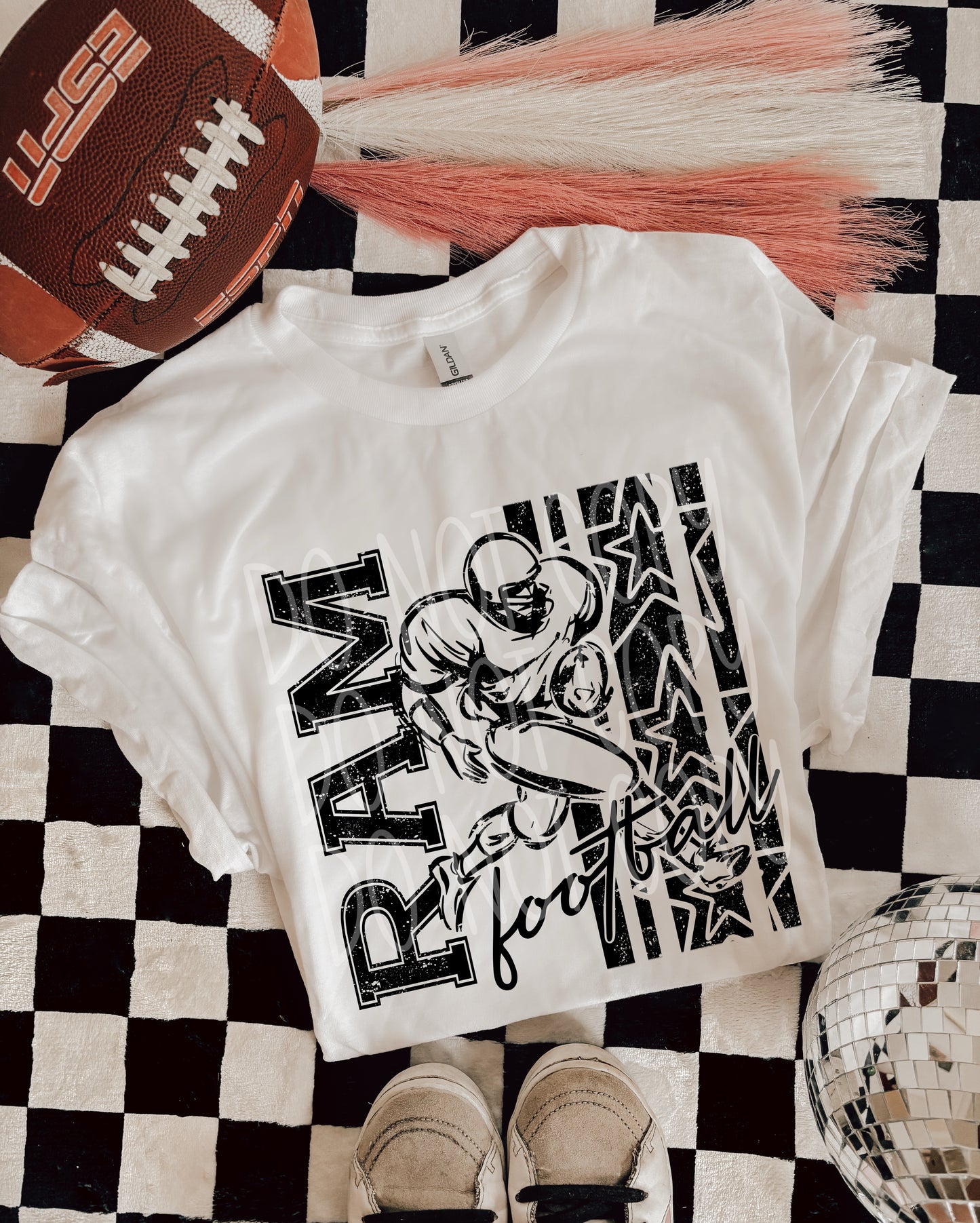 Pam Football DTF Transfer | Distressed Football Player Heat Transfer | Ready to Press Game Day Transfer