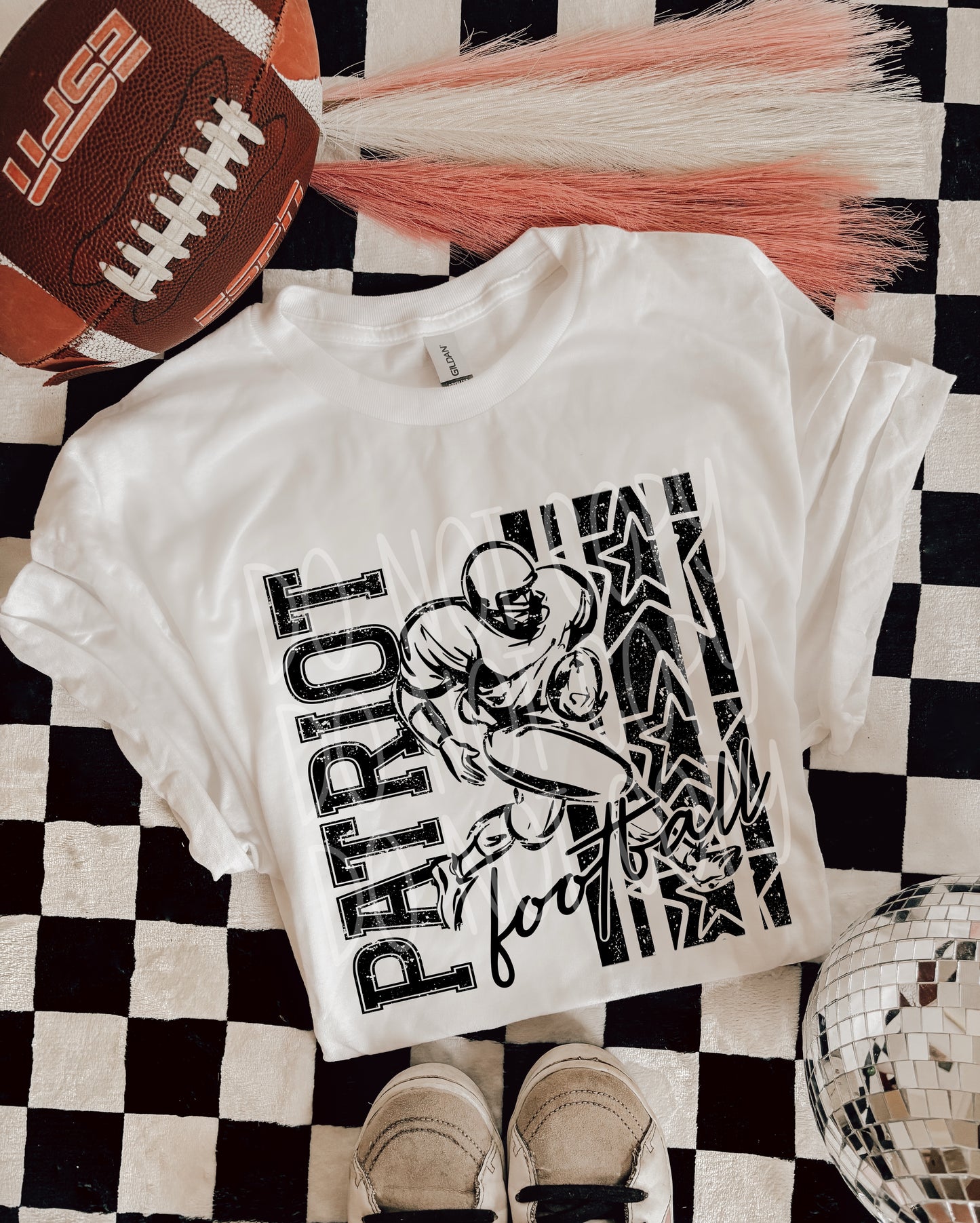 Patriot Football DTF Transfer | Distressed Football Player Heat Transfer | Ready to Press Game Day Transfer