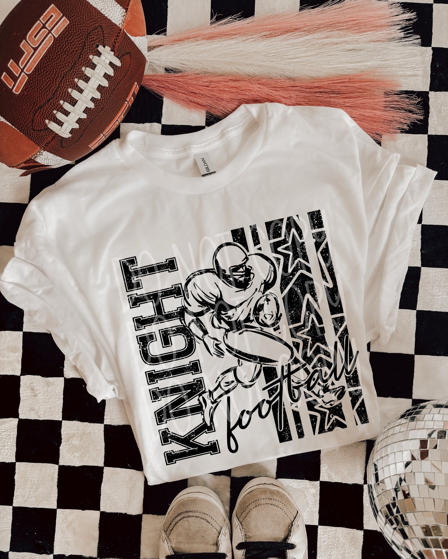 Knight Football DTF Transfer | Distressed Football Player Heat Transfer | Ready to Press Game Day Transfer