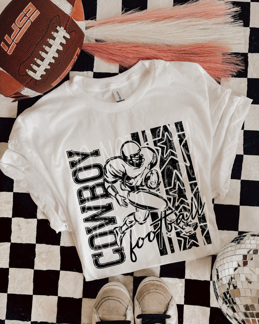 Cowboy Football DTF Transfer | Distressed Football Player Heat Transfer | Ready to Press Game Day Transfer