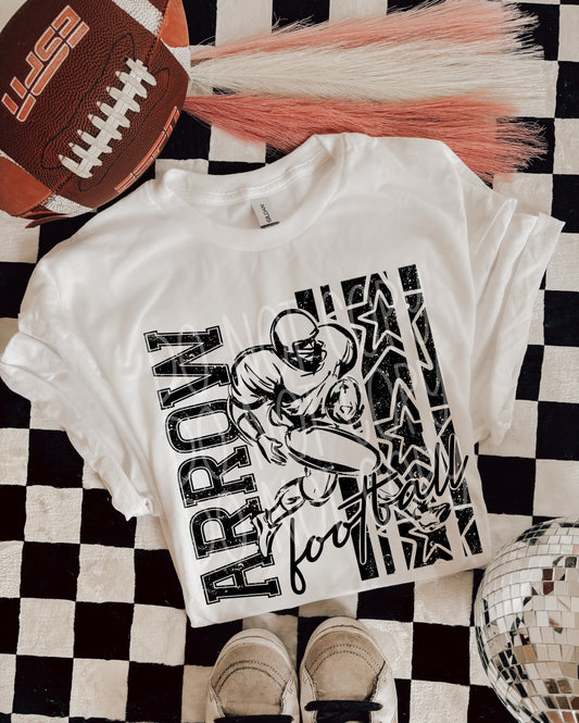 Apron Football DTF Transfer | Distressed Football Player Heat Transfer | Ready to Press Game Day Transfer