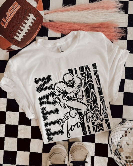 Titan Football DTF Transfer | Distressed Football Player Heat Transfer | Ready to Press Game Day Transfer