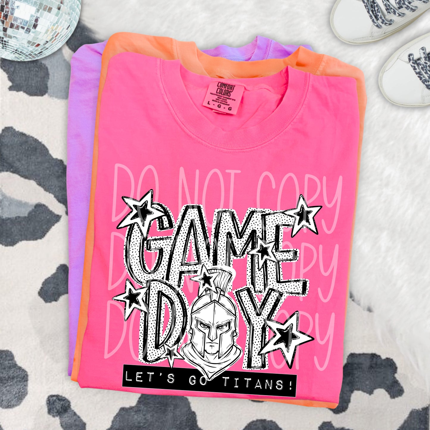 Game Day Titans DTF Transfer | Spartan Mascot Heat Transfer | School Spirit Shirt Transfer | Black White Sports DTF