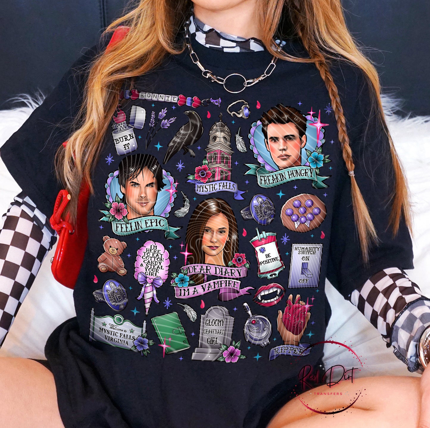 Dear Diary I'm a Vampire DTF Transfer | Trendy Throwback DTF Transfer | High Quality Image Transfers | Ready to Press | Fast Shipping
