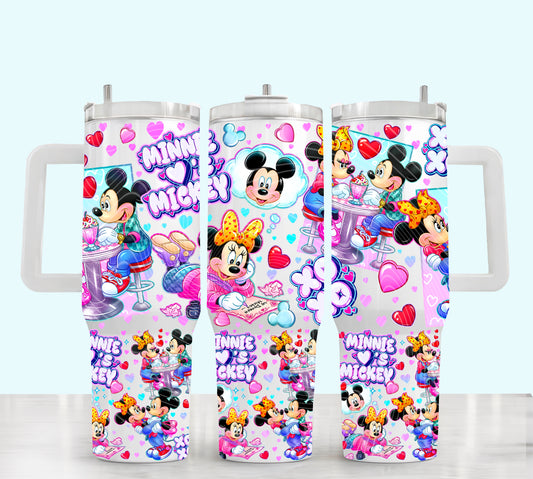 Mouse Love UV DTF 40oz Tumbler Transfer | Trendy Valentine's Day Tumbler Wrap | Ready to Transfer | High Quality | Waterproof UV Transfer