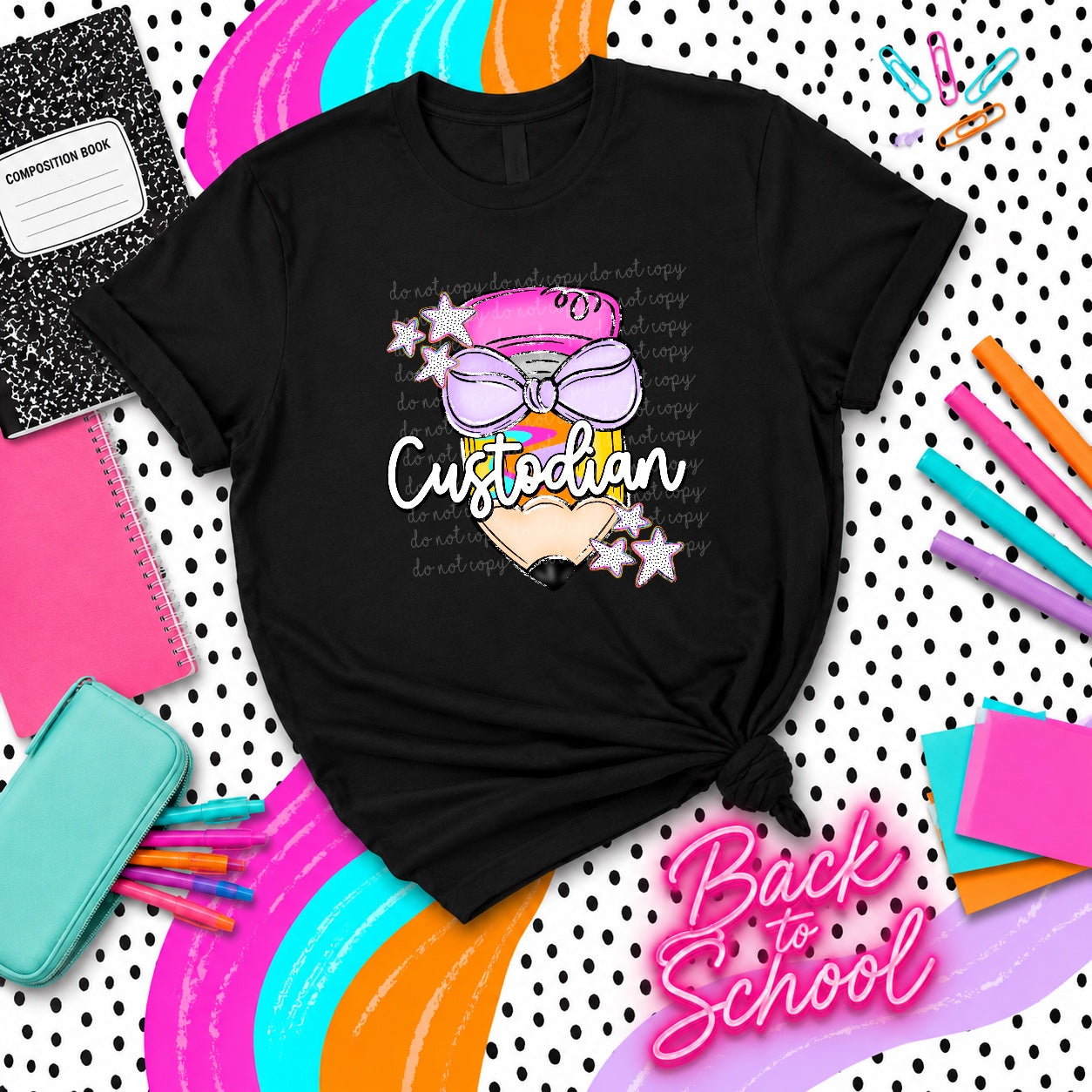 Custodian DTF Transfer | School Custodian Heat Transfer | Back to School Iron On Transfer | Janitor Shirt Transfer | School Staff
