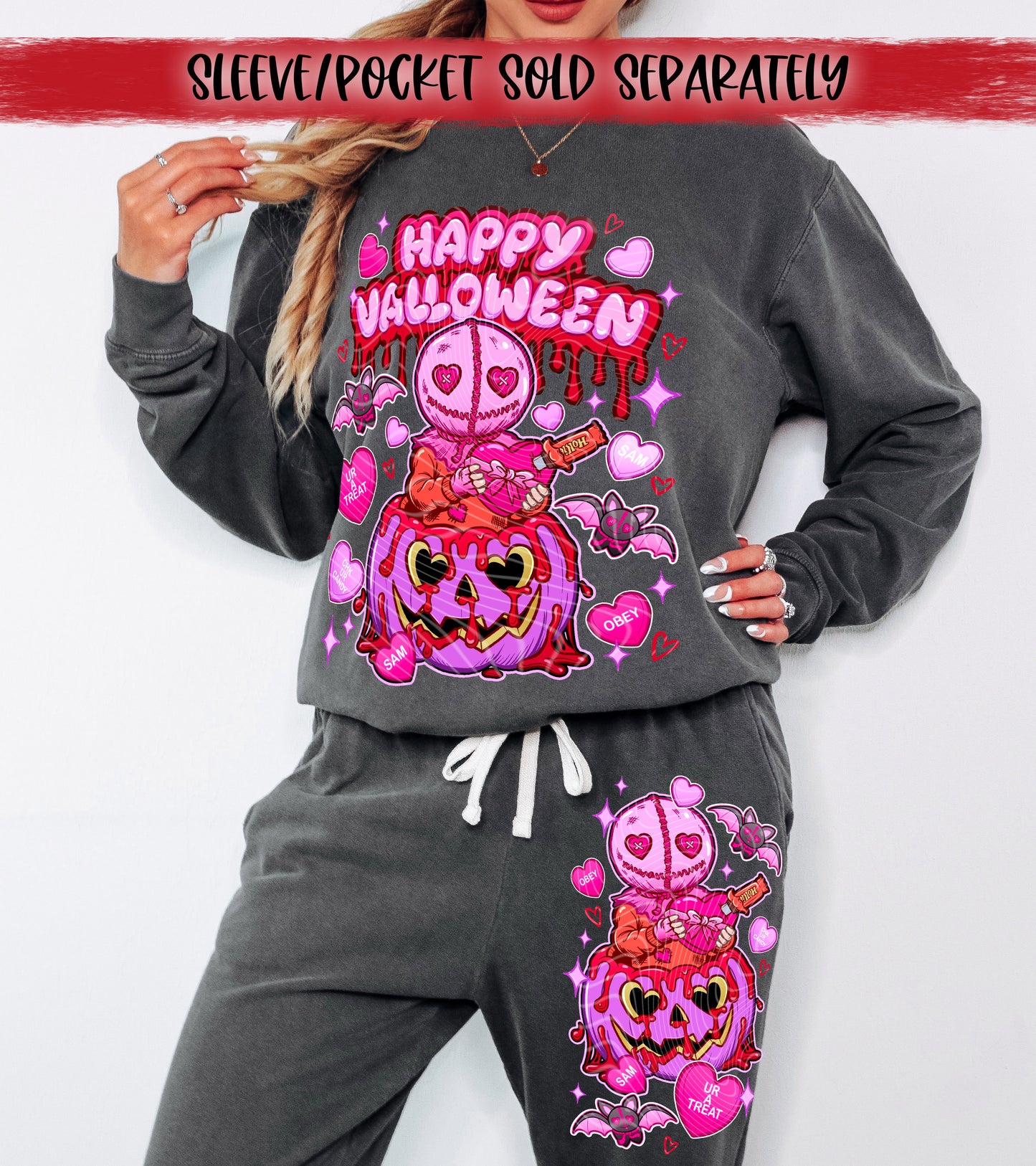 Happy Valloween DTF Transfer | Trendy Valentine's Day DTF Transfer | High Quality Image Transfers | Ready to Press | Instant Peel