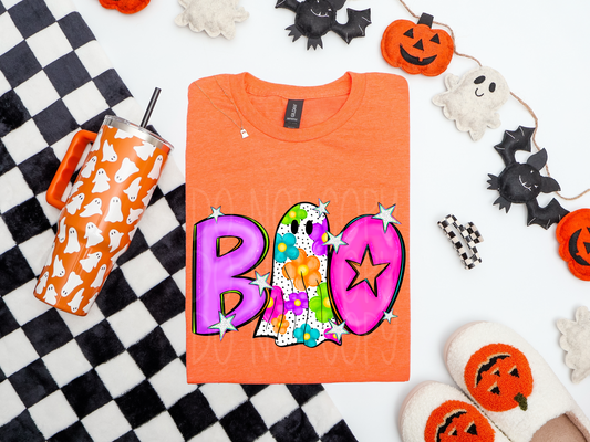 Floral Boo DTF Transfer | Trendy Halloween DTF Transfer | High Quality Image Transfers | Ready to Press | Instant Peel