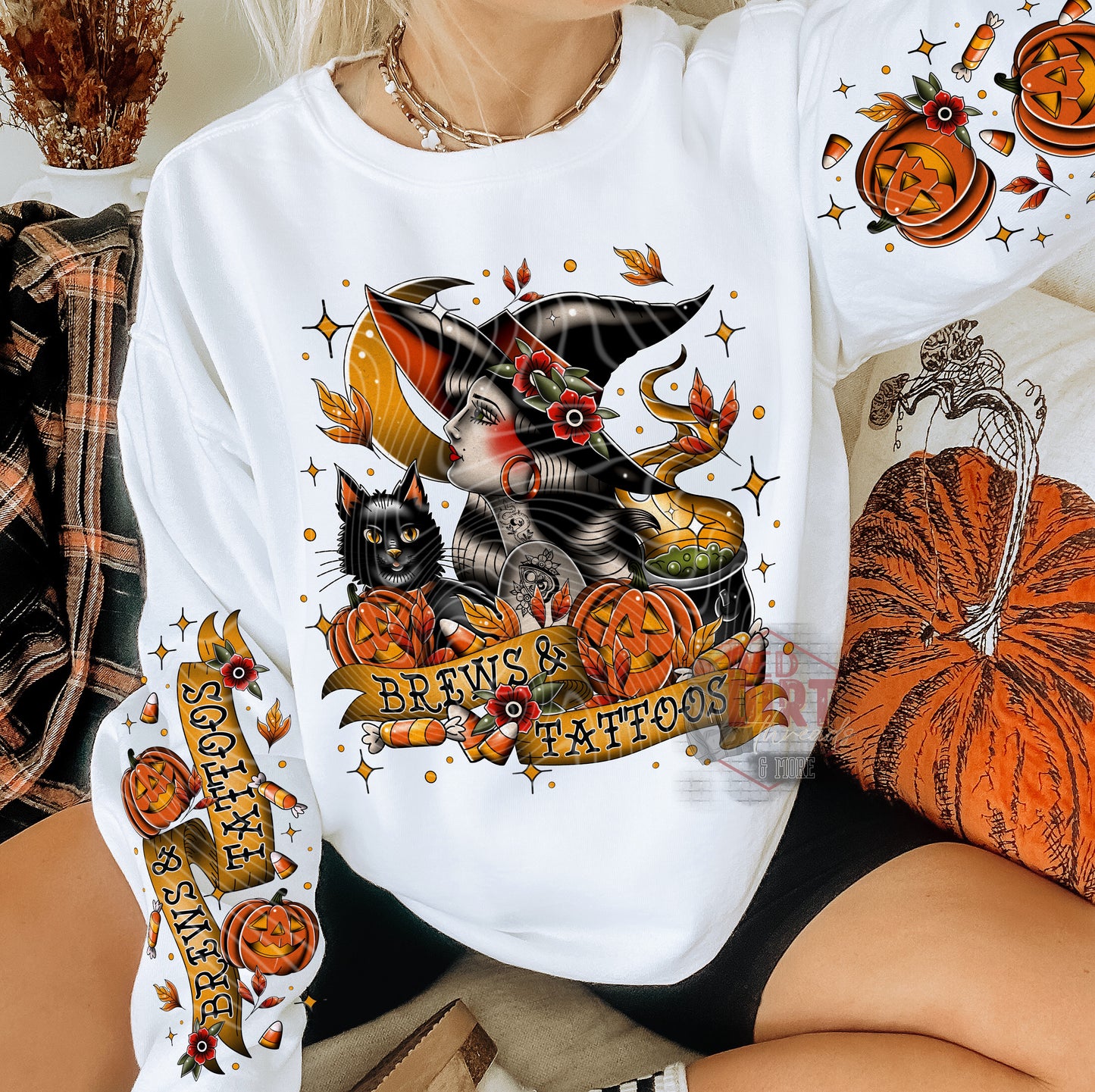 Brews and Tattoos DTF Transfer | Trendy Halloween DTF Transfer | Ready to Press | High Quality DTF Transfers | Fast Shipping