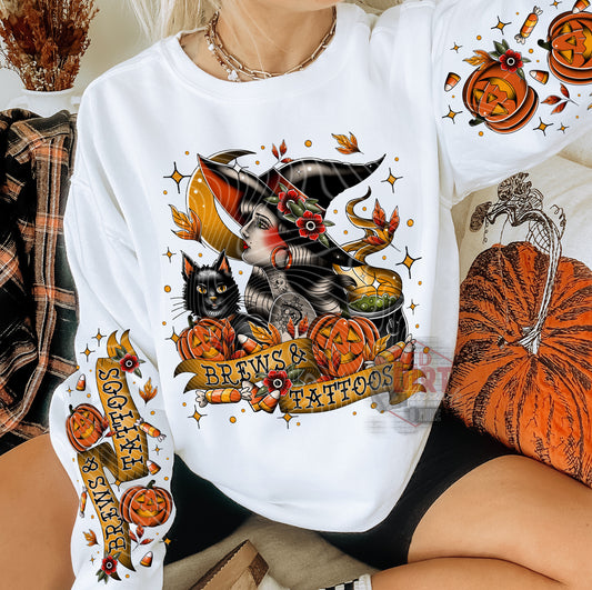 Brews and Tattoos DTF Transfer | Trendy Halloween DTF Transfer | Ready to Press | High Quality DTF Transfers | Fast Shipping