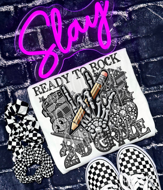 Ready to Rock 2nd Grade DTF Transfer | Trendy School DTF Transfer | Ready to Press | High Quality DTF Transfers | Fast Shipping