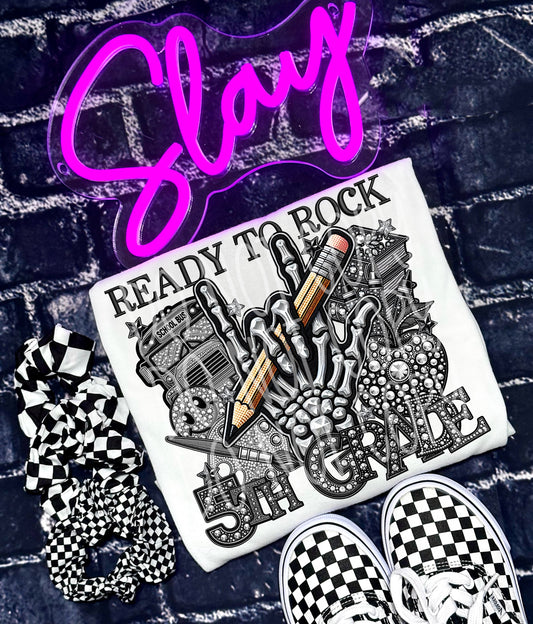 Ready to Rock 5th Grade T-Shirt | Trendy School Shirt | Fast Shipping | Super Soft Shirts