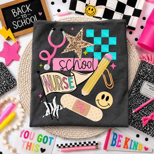School Nurse DTF Transfer | School Nurse Shirt Transfer | Nurse DTF | Back to School Transfer | Nurse Apparel