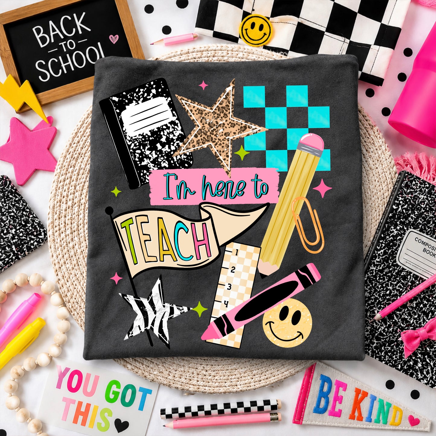 Teacher DTF Transfer | Back to School Teacher Shirt Transfer | I'm Here to Teach DTF | School Transfer | Teacher Apparel