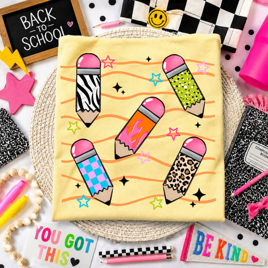 Pencil DTF Transfer | Back to School Shirt Transfer | Teacher DTF | School Pencil Transfer | Teacher Apparel