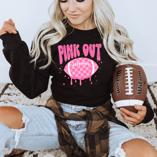 Pink Out Football DTF Transfer | Pink Football Transfer | Game Day Shirt | Football Mom | Girly Sports Transfer