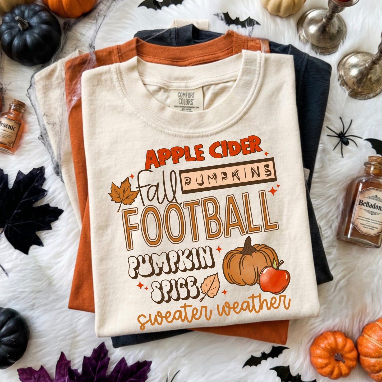 Apple Cider Fall Football DTF Transfer | Pumpkin Spice Shirt Transfer | Sweater Weather | Fall Football Shirt | Autumn Transfer