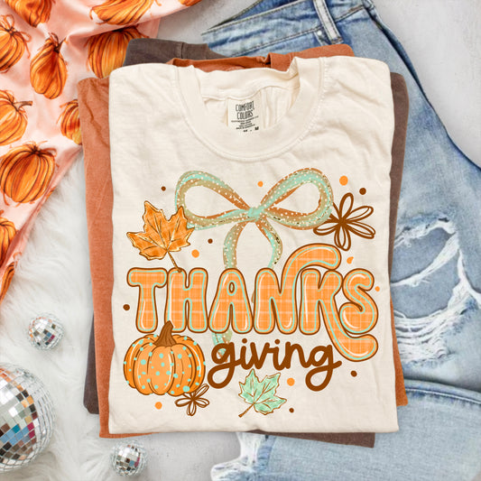 Thanks Giving Fall DTF Transfer | Thanksgiving Shirt Transfer | Pumpkin Fall Shirt | Autumn Thanksgiving Transfer | Turkey Day