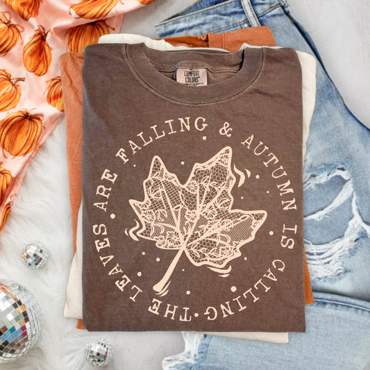 Fall Leaves Shirt, Autumn Is Calling T Shirt, Fall DTF transfer Thanksgiving Shirt, Cozy Fall Shirt, Pumpkin Season Shirt