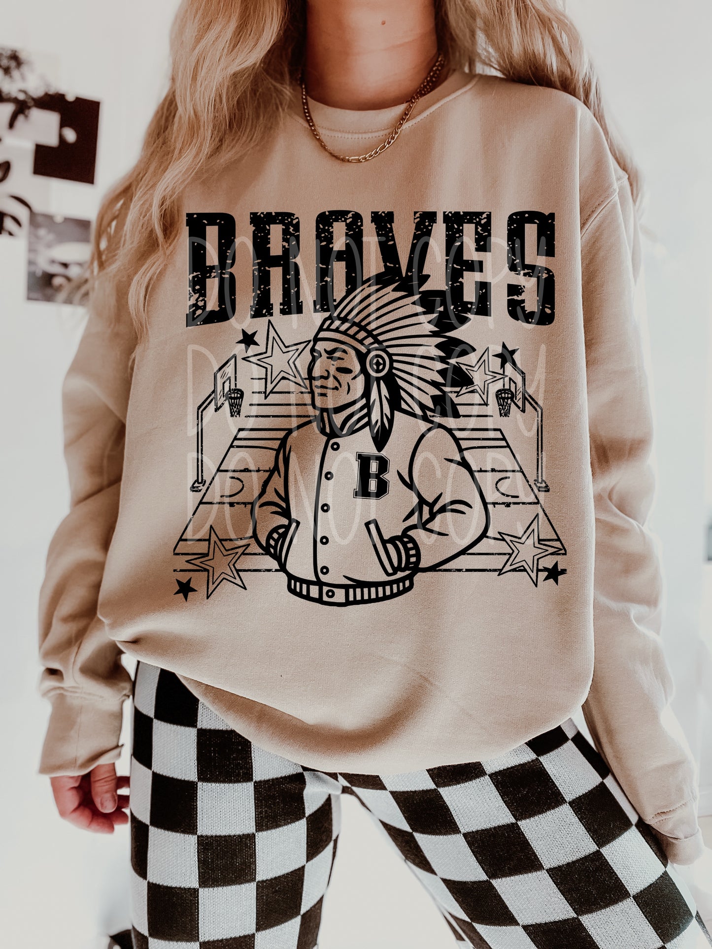 Braves Basketball Letterman DTF Transfer | Trendy School Spirit DTF Transfer | High Quality Image Transfers | Ready to Press | Instant Peel