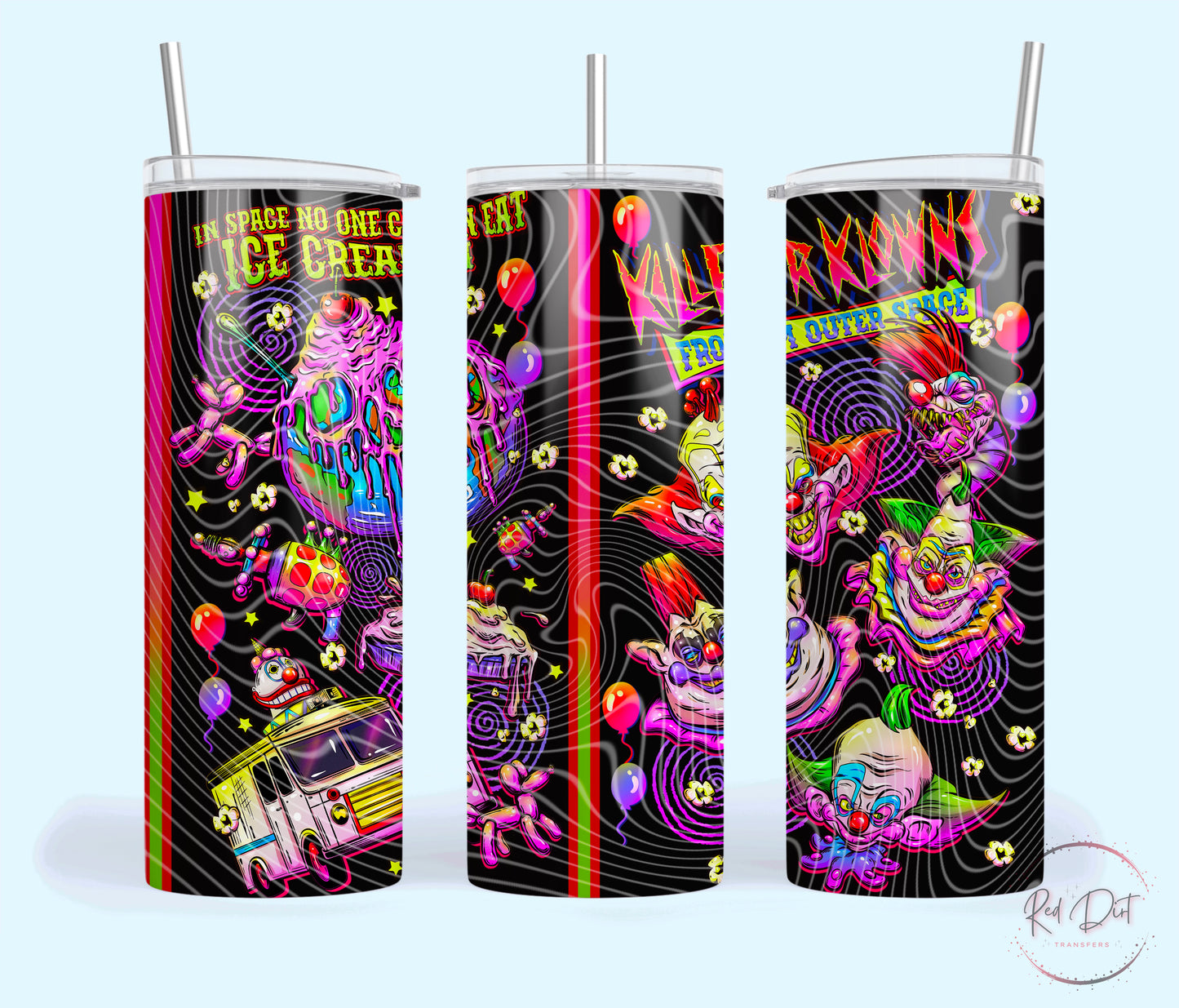 In Space No One Can Eat Ice Cream Insulated Tumbler with Plastic Lid and Sealed Reusable Straw | Trendy Throwback Movie Cup | Hot/Cold Tumbler